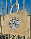 Sac cabas brodé en jute