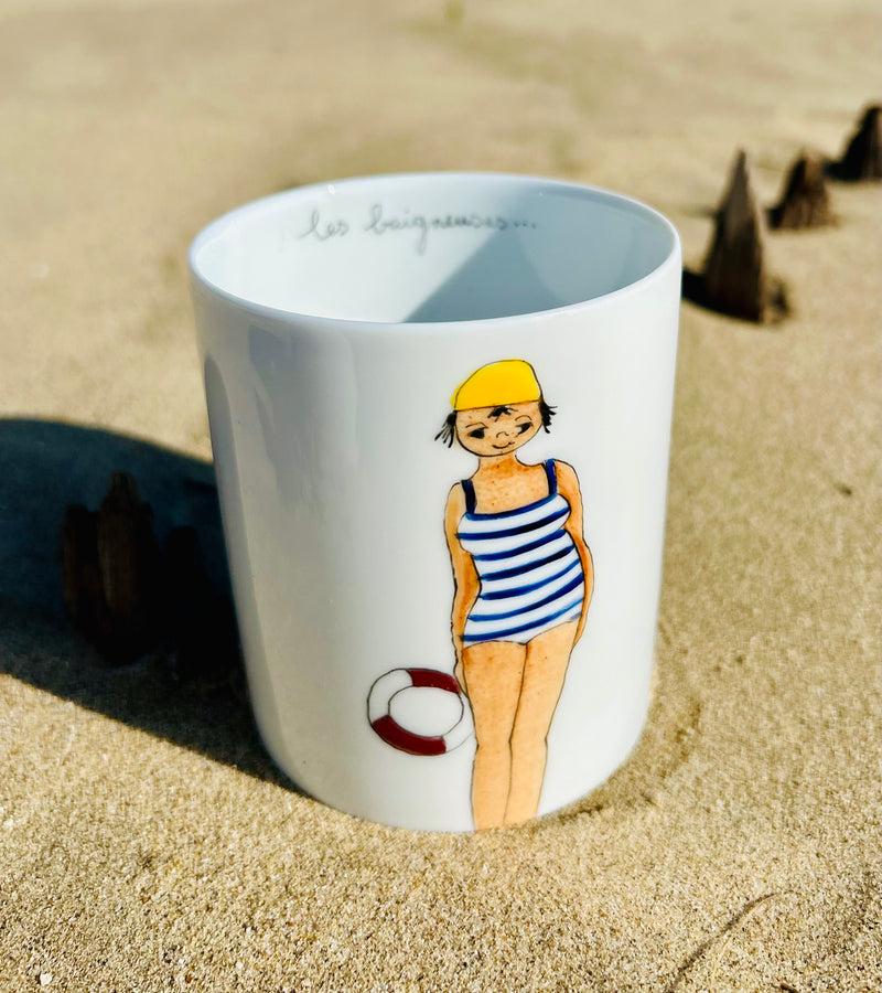 Verre en porcelaine, collection Les baigneuses
