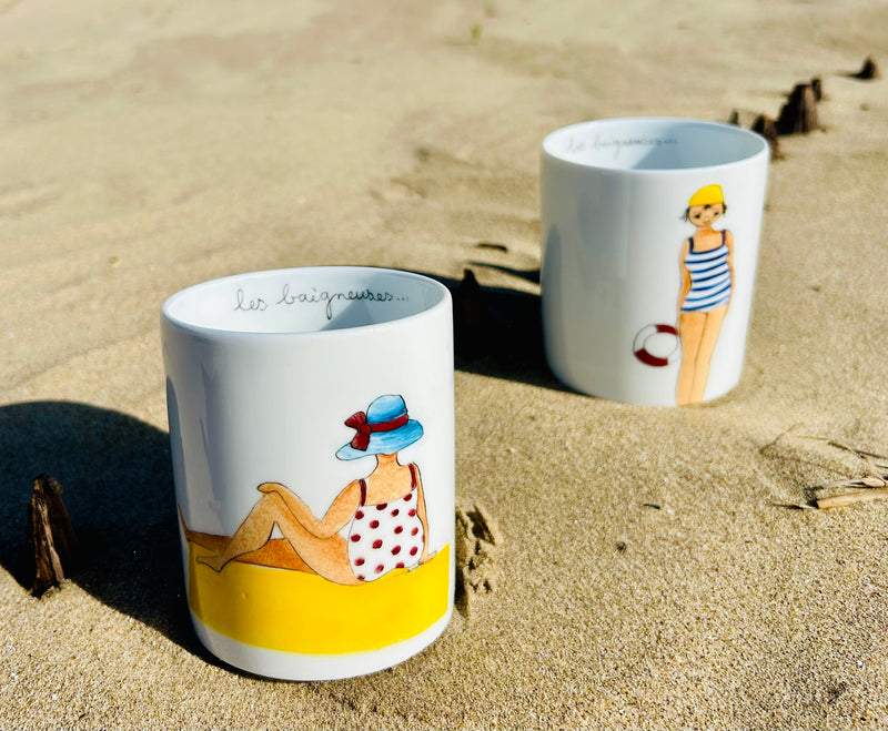Verre en porcelaine, collection Les baigneuses