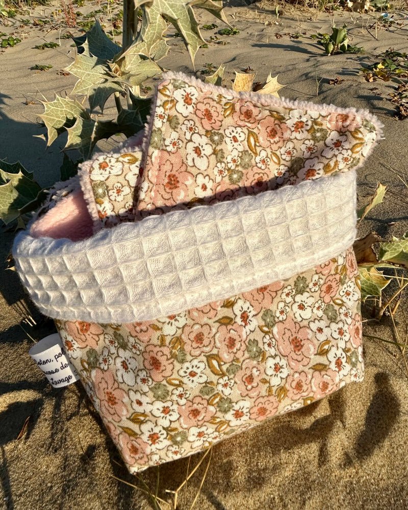 Panière en tissu et ses 10 lingettes lavables