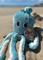 "FILOU", la pieuvre et son bébé Bleu Aqua