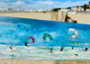 Peinture sur 1/2 douelle -  Kitesurf sur l’Atlantique