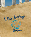 Sac cabas brodé en jute
