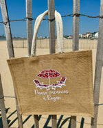 Sac cabas brodé en jute