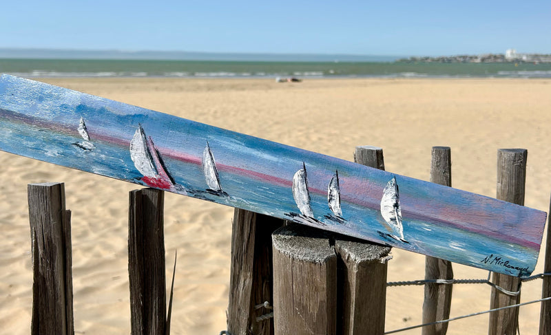 Peinture sur 1/2 douelle - voiliers