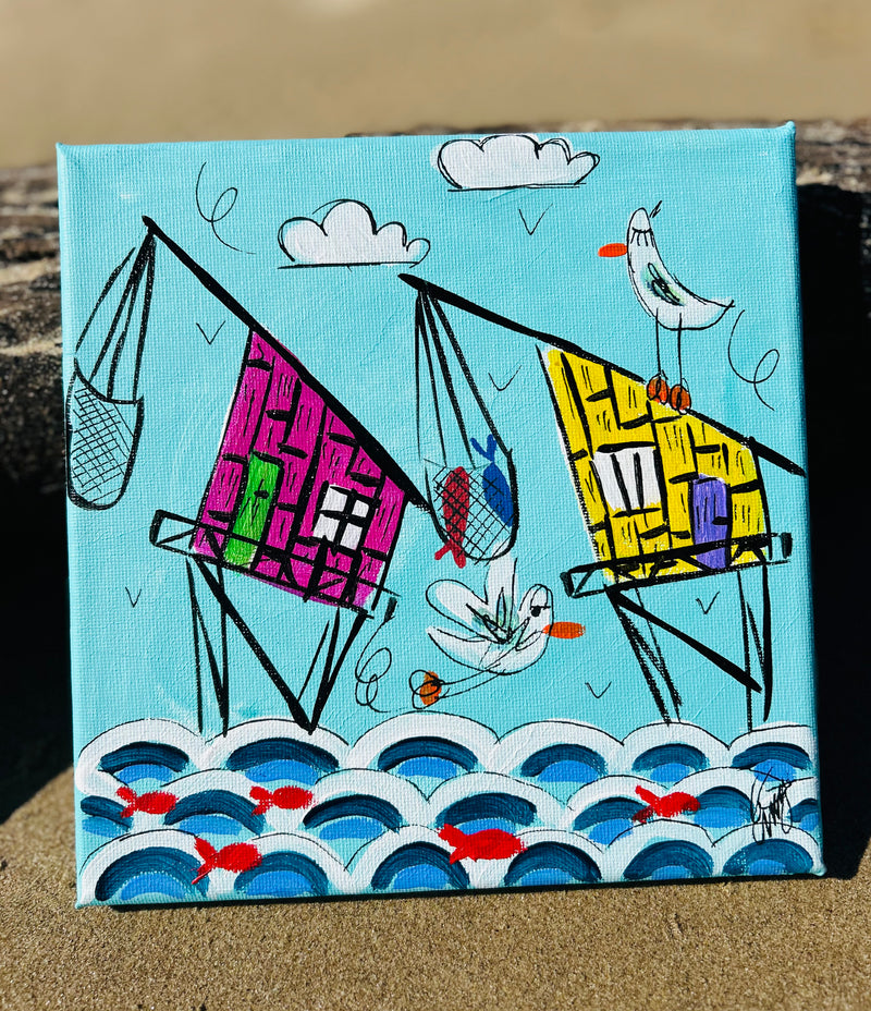 Peinture sur toile Mam'zelle Olala 20x20