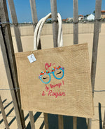 Sac cabas brodé en jute