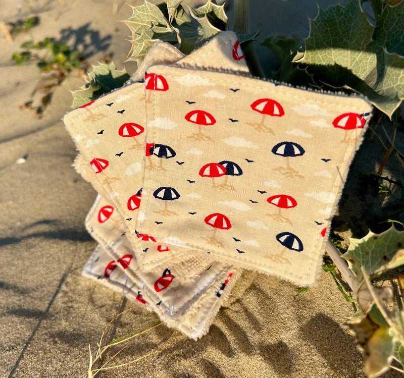Lot de 5 Lingettes Lavables & Réutilisables - coton & éponge bambou