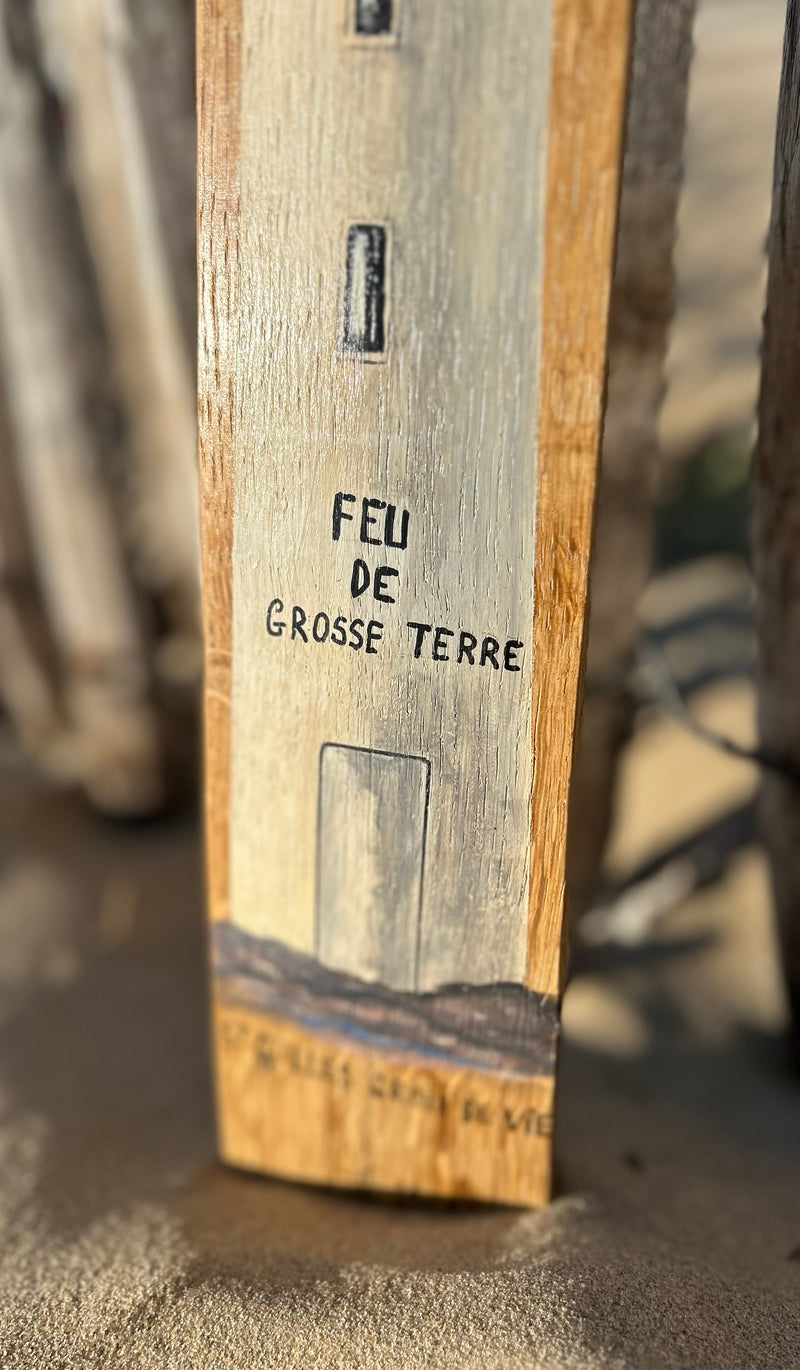 Peinture originales sur 1/2 douelle de barrique - "les phares de l'Atlantique"