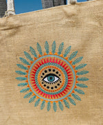 Sac cabas brodé en jute