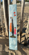 Peinture sur 1/2 douelle - "Les Amoureux du Bord de Mer"