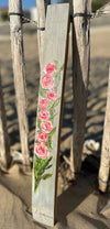 Peinture sur 1/2 douelle - Roses Trémières