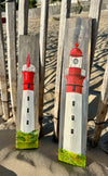 Peinture originales sur 1/2 douelle de barrique - "les phares de l'Atlantique"