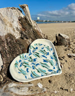 Vide poche "Cœur d'écume" en porcelaine artisanale