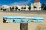 Peinture sur 1/2 douelle - "Scène de plage"