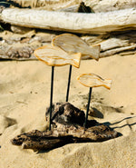 Création artisanale en bois flotté – Déco 3 poissons
