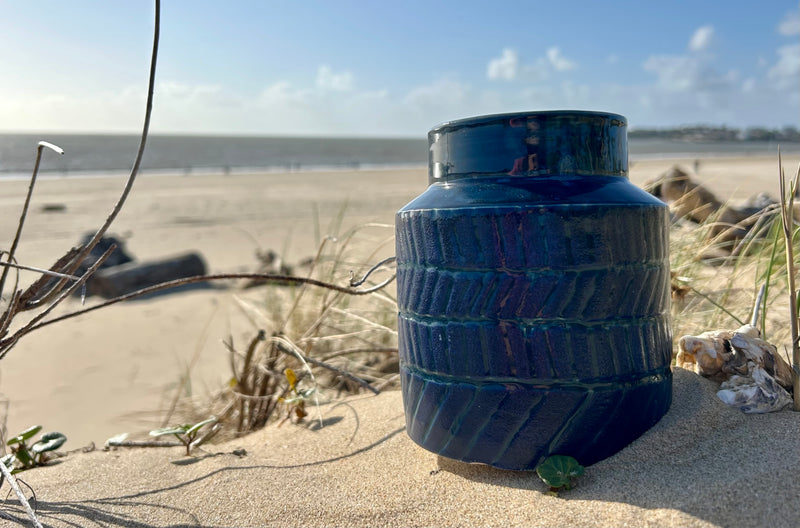 Vase en céramique émaillée - Collection "Bleu nuit"