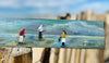 Peinture sur 1/2 douelle - "Scène de plage"