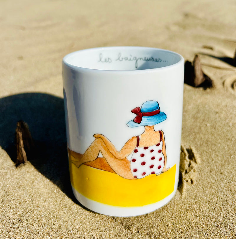 Verre en porcelaine, collection Les baigneuses