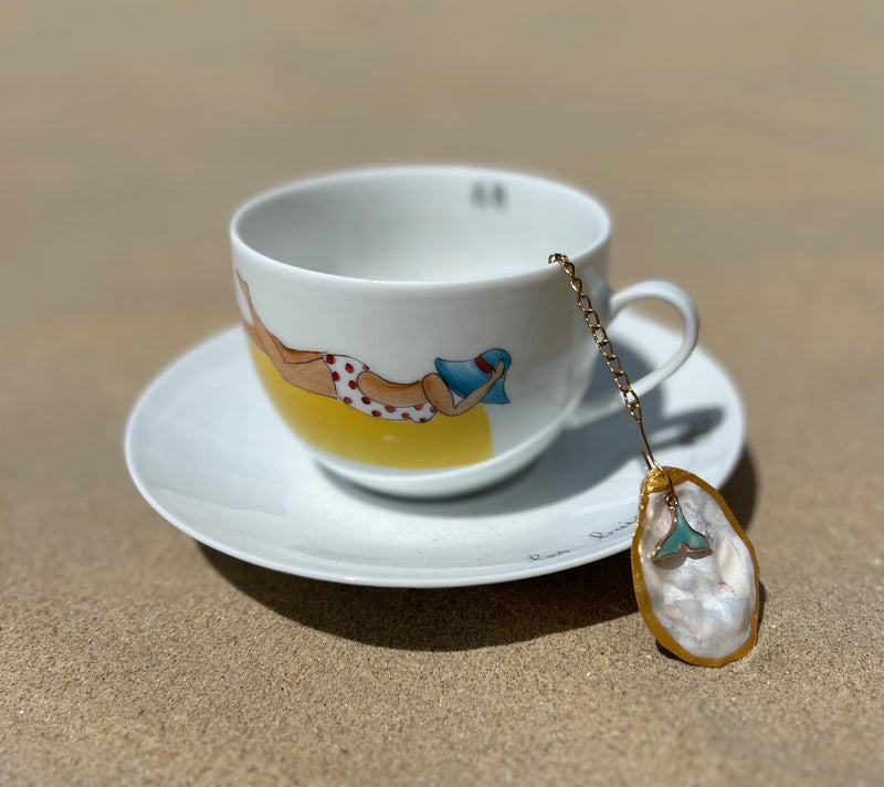 Set Tasse à Thé Chinoise En Céramique Avec Soucoupe - Design Délicat, Décoration Maison Ou Bureau, 9,5x9,5x7,5 Cm