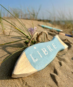 Suspension décorative poisson "Libre/occupé"