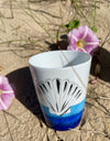 Tasse à café allongé motif coquillages