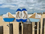 Patère murale en bois - Style bord de mer - 2 à 4 crochets métalliques