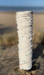 Vase "tricoté" blanc & bleu clair