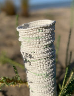 Vase "tricoté" blanc & vert clair