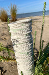 Vase "tricoté" blanc & vert clair