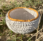 Pot "tricoté" bordure orange