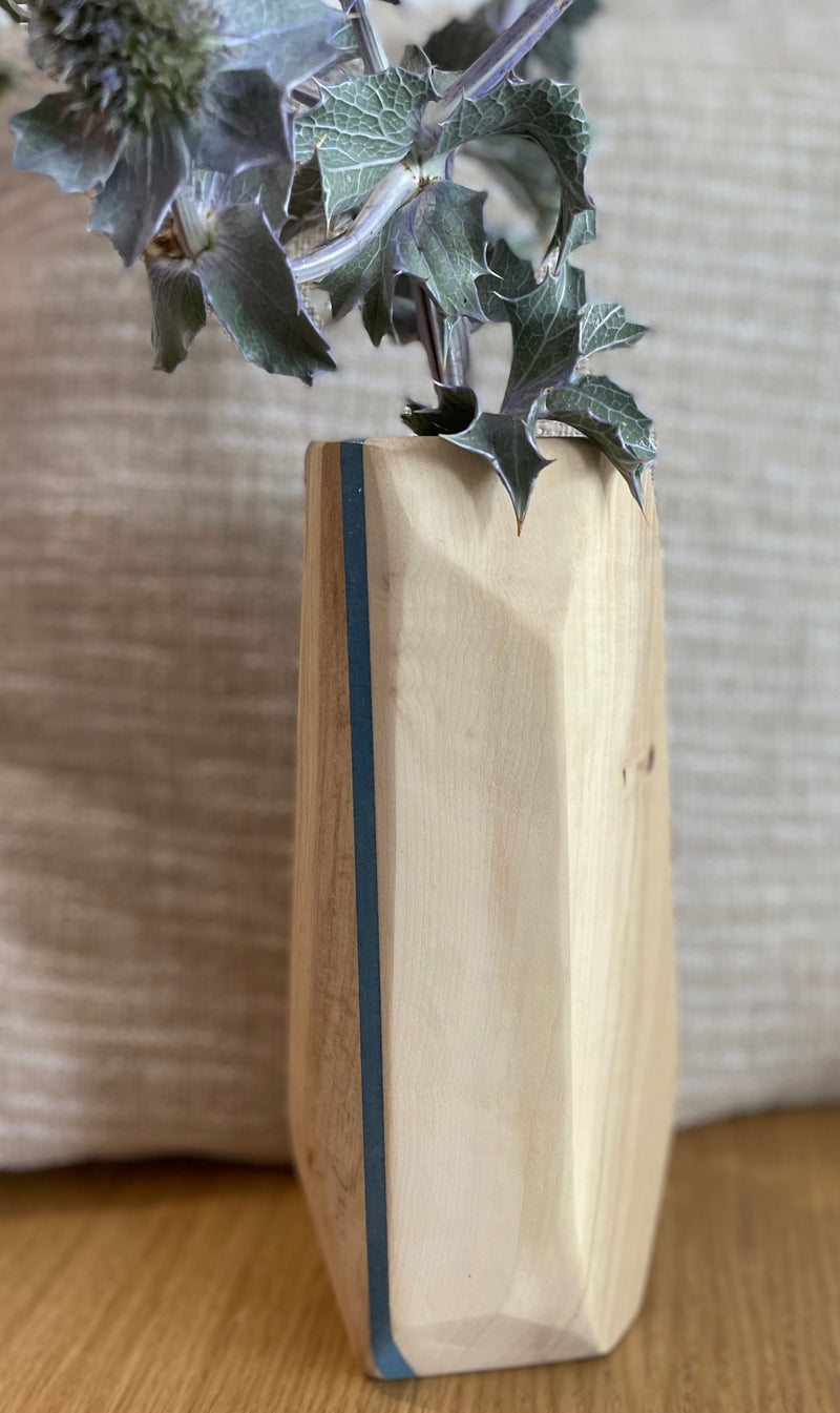 Vase en bois massif pour fleurs séchées Grand modèle