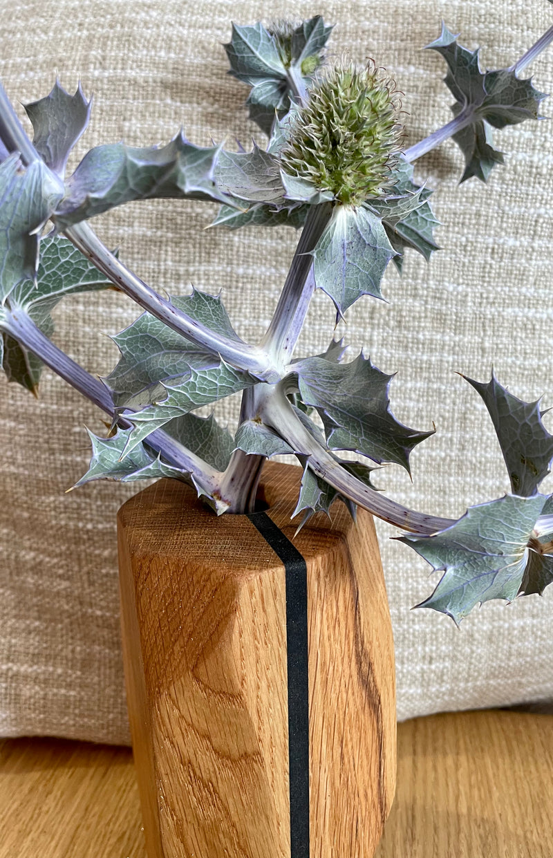 Vase en bois massif pour fleurs séchées Petit modèle