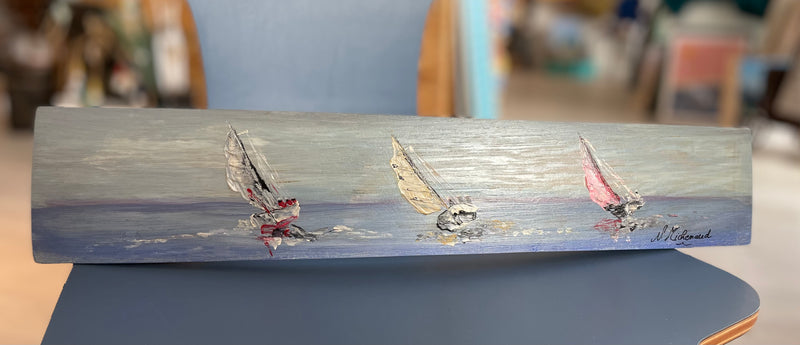 Peinture sur 1/2 douelle - voiliers