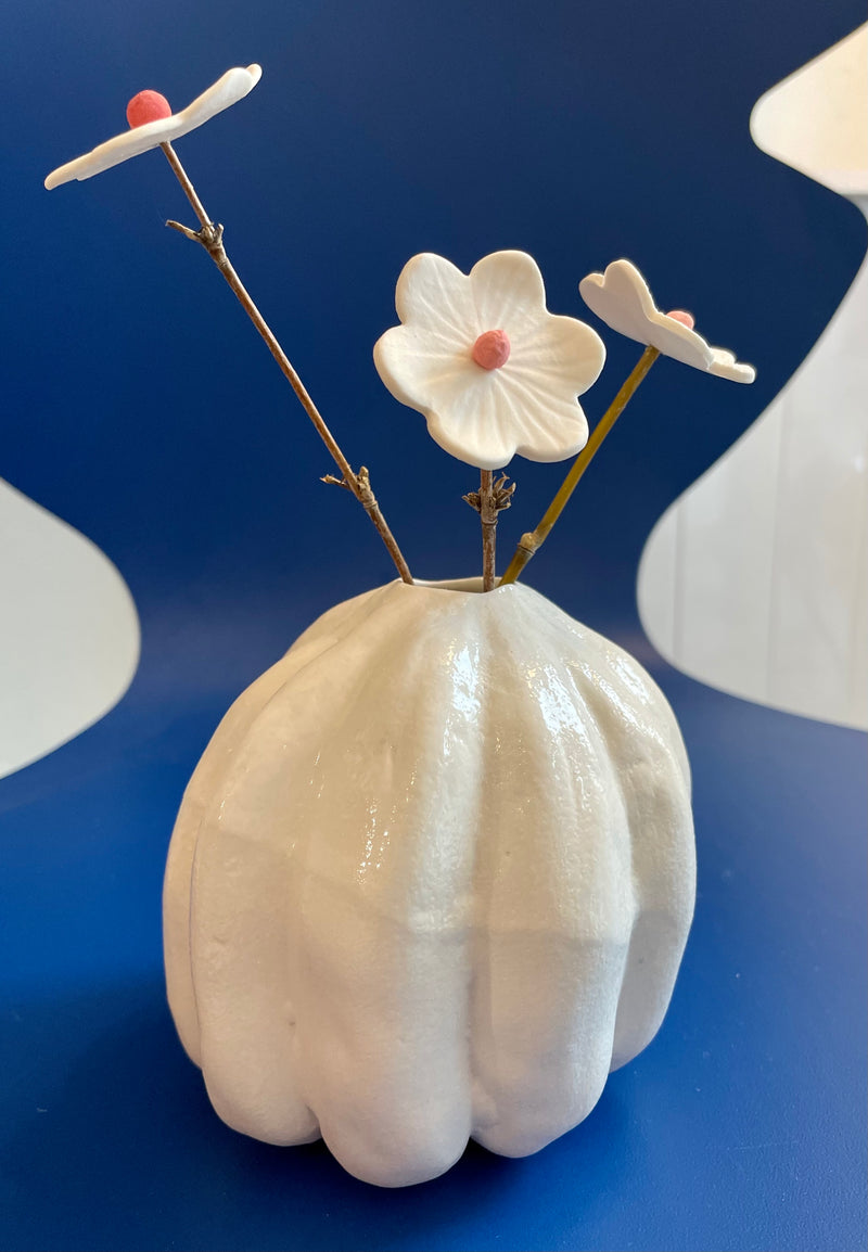 Vase légume fleuri & ses 3 fleurs