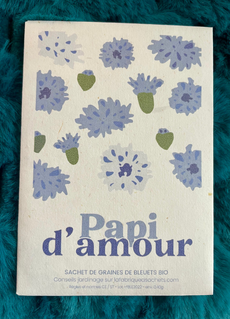 Papi d'amour - Sachet de graines de Bleuets