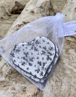 Lot de 5 lingettes lavables Cœur ❤️ tissu en coton & nid d'abeille Spéciale Saint Valentin