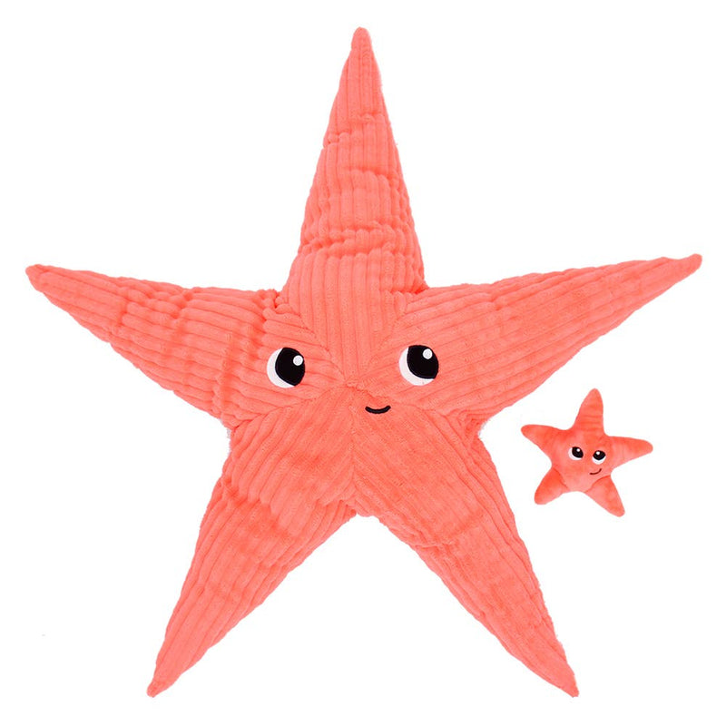 Peluche étoile de mer "Wahou" maman et son bébé bleu Corail