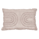 Coussin rectangle Folk coton brut tufté poudré