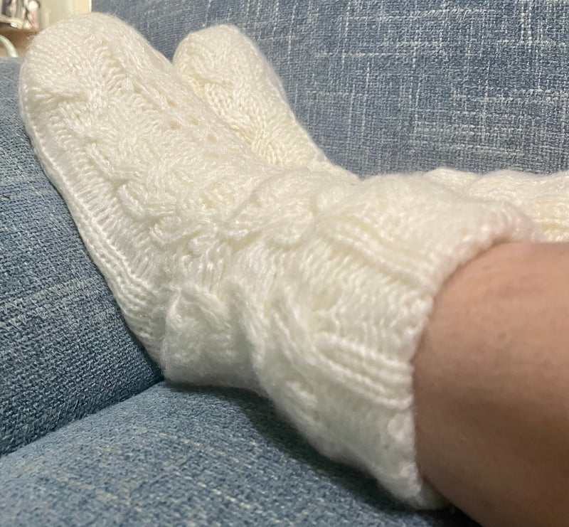 Chaussons chaussettes torsadées