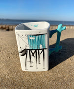 Mug motif carrelet anse carrée