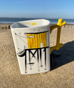 Mug motif carrelet anse carrée